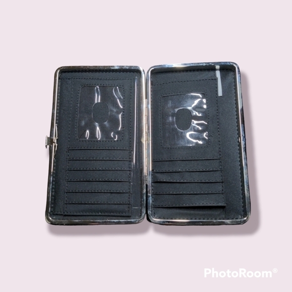 ALLIGATOR SNAP WALLET ~1995 Rhinestone Flower Faux Alligator Skin Wallet - Picture 8 of 10